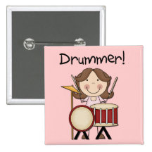 Drummer - Female Tshirts and Gifts Pins