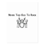 Drummer Never Too Old To Rock Postcards