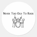 Drummer Never Too Old To Rock Sticker