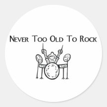 Drummer Never Too Old To Rock Sticker