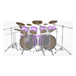 Drums: Purple & White Drum Kit: 3D Model: Customised Photo Card