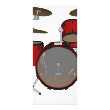 Drums: Red Drum Kit: 3D Model: Custom Rack Card
