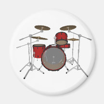 Drums: Red Drum Kit: 3D Model: Fridge Magnet