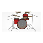 Drums: Red Drum Kit: 3D Model: Personalised Photo Card