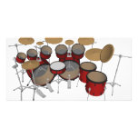 Drums: Red Drum Kit: 3D Model: Personalized Photo Card