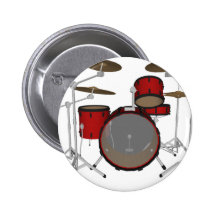 Drums: Red Drum Kit: 3D Model: Pinback Buttons