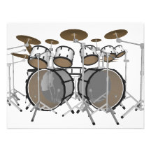 Drums: White Drum Kit: 3D Model: Personalized Announcements