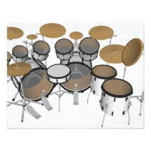 Drums: White Drum Kit: 3D Model: Personalized Announcements