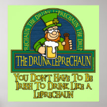 Drunk Leprechaun Poster
