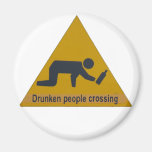 Drunken People Crossing Fridge Magnets