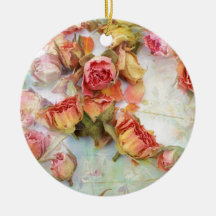 Dry roses vintage design ornament