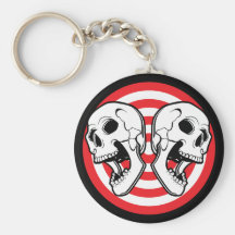 Dual Skull Target Key Chain