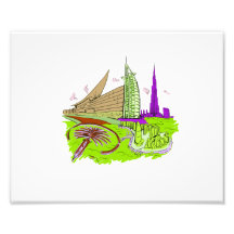 dubai city no txt green graphic travel design.png photographic print