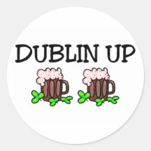 Dublin Up St Patricks Day Round Stickers