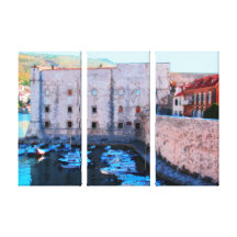Dubrovnik - Croatia - Old Port 2 Stretched Canvas Print