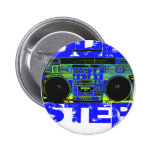 Dubstep Blue Boombox Pinback Buttons