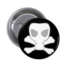 Dubstep Gas Mask Skull with Crossbones Buttons