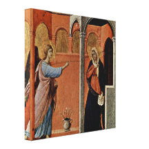 Duccio di Buoninsegna - Annunciation Stretched Canvas Print