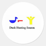 Duck Hunting Season Round Sticker