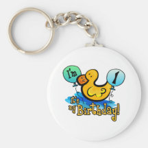 Ducky 1st Birthday Keychain