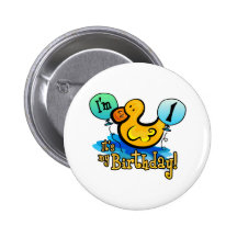 Ducky 1st Birthday Pin