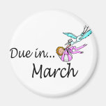 Due In March (Baby/Stork) Fridge Magnet