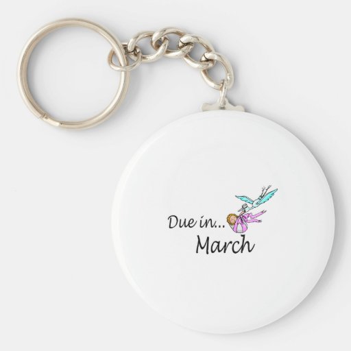Due In March (Baby/Stork) Keychain