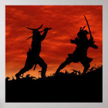 Duelling Samurai Print