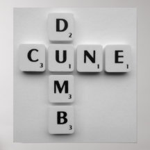 Dumb Cune B/W Poster