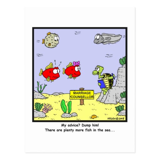 Dump him: Fish cartoon Postcard