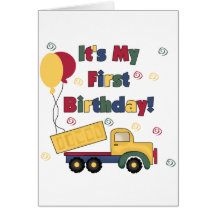 Dump Truck First Birthday  Tshirts and Gifts Card