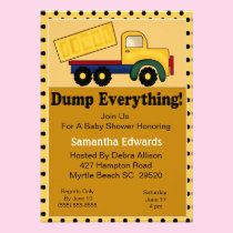 Dump Truck Theme Baby Shower Invitation invitations