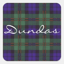 Dundas Scottish Tartan Square Stickers