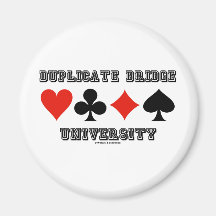 Duplicate Bridge University (Varsity Lettering) Fridge Magnets
