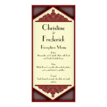 Dusky Pink Vintage, wedding menu and program Full Color Rack Card