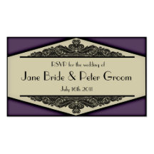 Dusky Purple Vintage, RSVP mini cards Business Cards