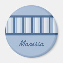 Dusty Blue Deco Personalised Magnet