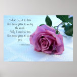 Dusty Pink Rose Love Quote Poster