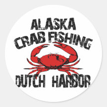 Dutch Harbour Alaska Crab Fishing Round Stickers