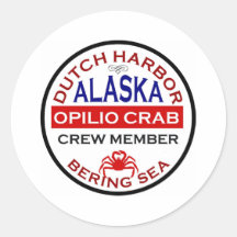 Dutch Harbour Opilio Crab Crew Member Round Stickers