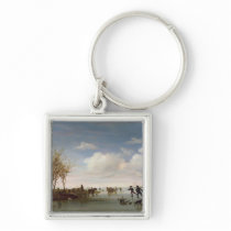 Dutch landscape with Skaters keychains