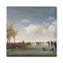 Dutch landscape with Skaters magnets
