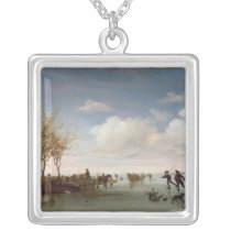Dutch landscape with Skaters necklaces