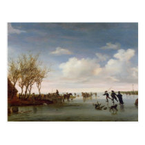 Dutch landscape with Skaters postcards