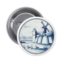 Dutch traditional blue tile buttons