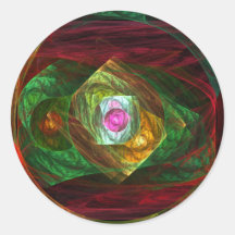 Dynamic Connections Abstract Art Round Sticker
