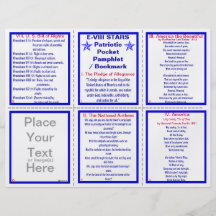 E-8** Patriotic Pocket Pamphlet / Bookmark Personalised Flyer