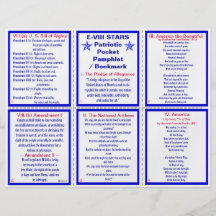E-8** Patriotic Pocket Pamphlet / Bookmark Flyers
