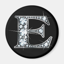 "E" Diamond Bling Magnet