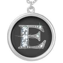 "E" Diamond Bling Necklace